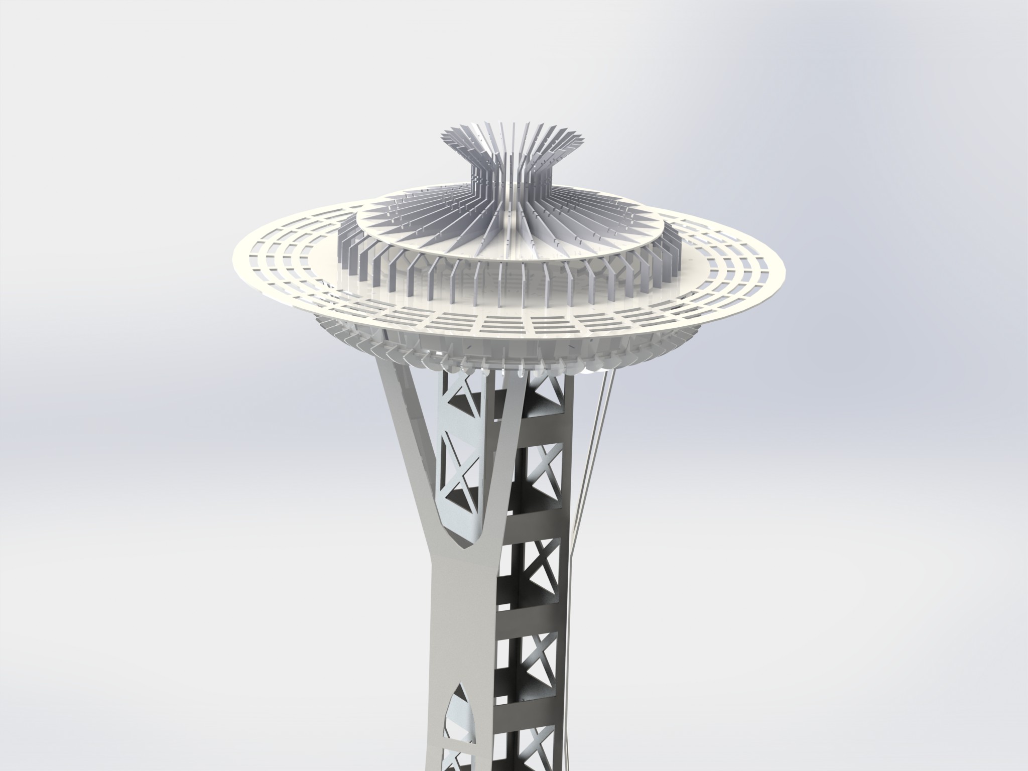 西雅图太空针塔，钣金拼图，3D拼图，metalcraft设计